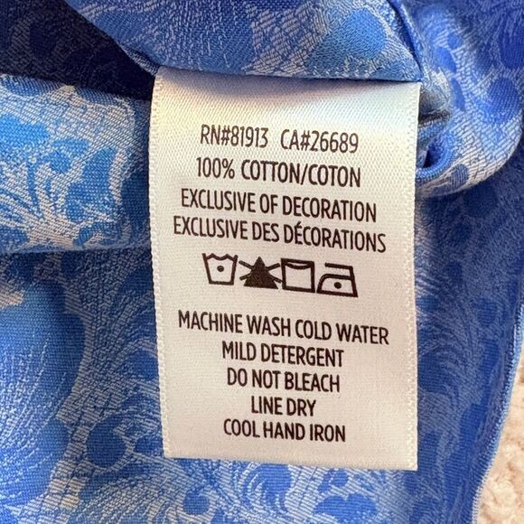 Robert Graham Classic Fit Damask Print Button Down Shirt Blue Paisley Pattern XL - Picture 7 of 10